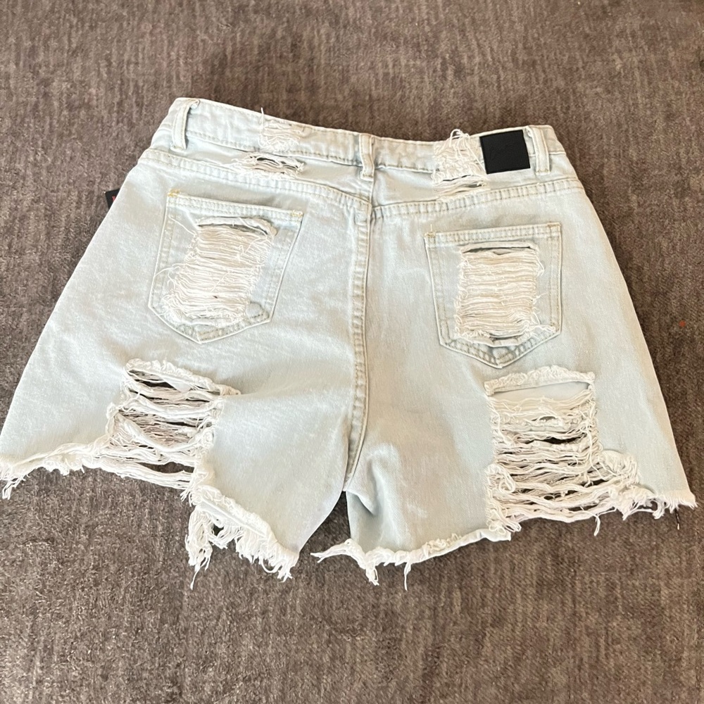 Blue Distressed Denim Shorts NWT - Picture 2 of 3